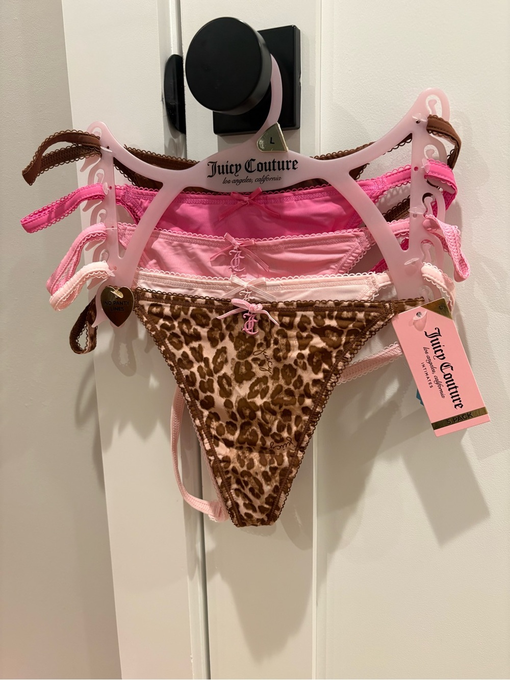 NEW Juicy Couture 5 pack of G string panties dude LARGE